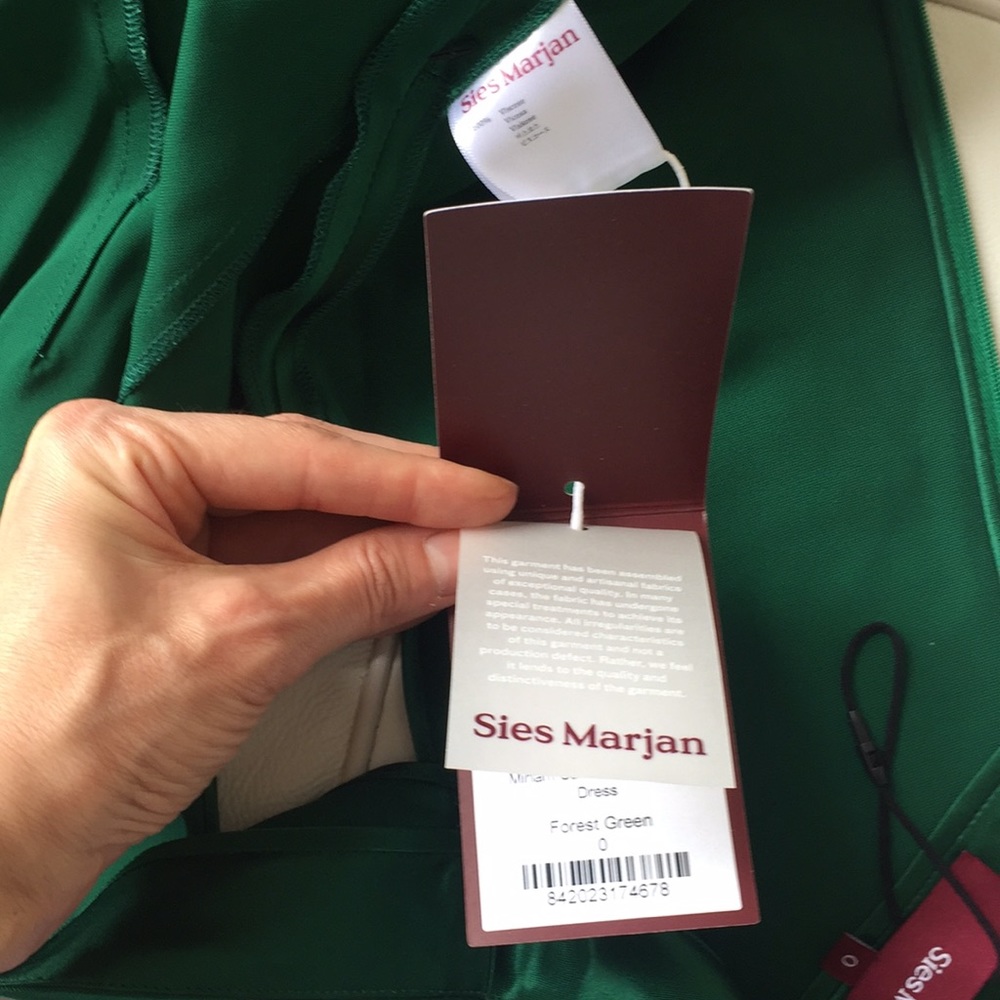 NWT Sies Marjan Green Miriam Satin Midi Dress XS holiday dress - Picture 8 of 8